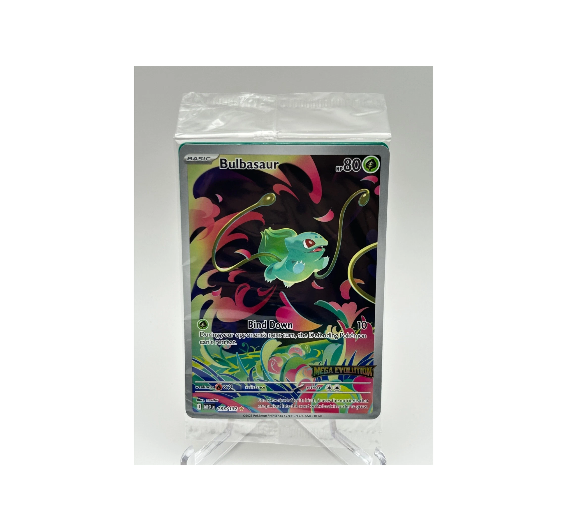 Pokemon Card Bulbasaur 133/132 Mega Evolution Stamped Promo Sealed